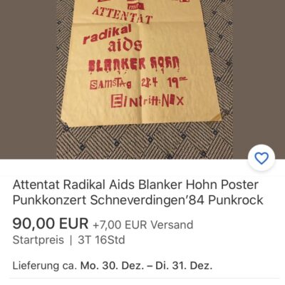 Freches Ebay-Angebot für ein Plakat vom Plakat vom 28.04.1984 in Schneverdingen