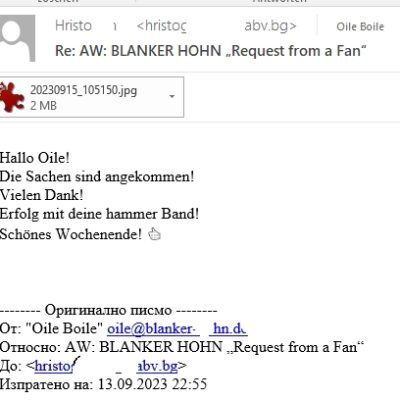 Hristo ist anscheinend unser erster Fan aus Bulgarien!