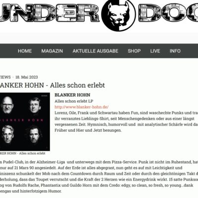 Review Underdog-Fanzine im Mai 2023