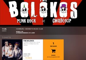 11.04.2025 spielen wir im Monkeys mit den BOLOKOS